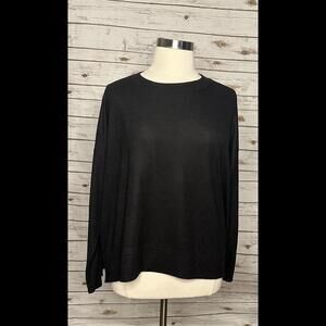Lucky Brand black crewneck lightweight pullover sweater Size XXL